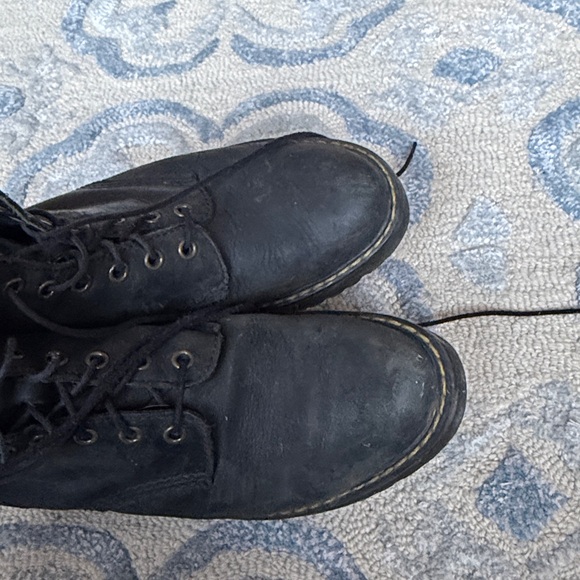 Dr. Marten Black Leather Shriver Hi. Combat Women’s Lace Up Boot - Picture 5 of 7